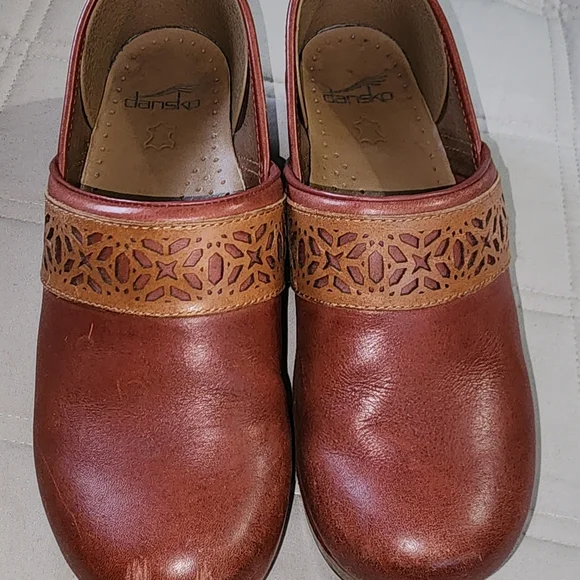 Dansko Women's Brown Leather Clogs - Picture 1 of 4